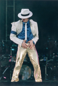 Michael Jackson performs on stage during his "HiStory" concert tour