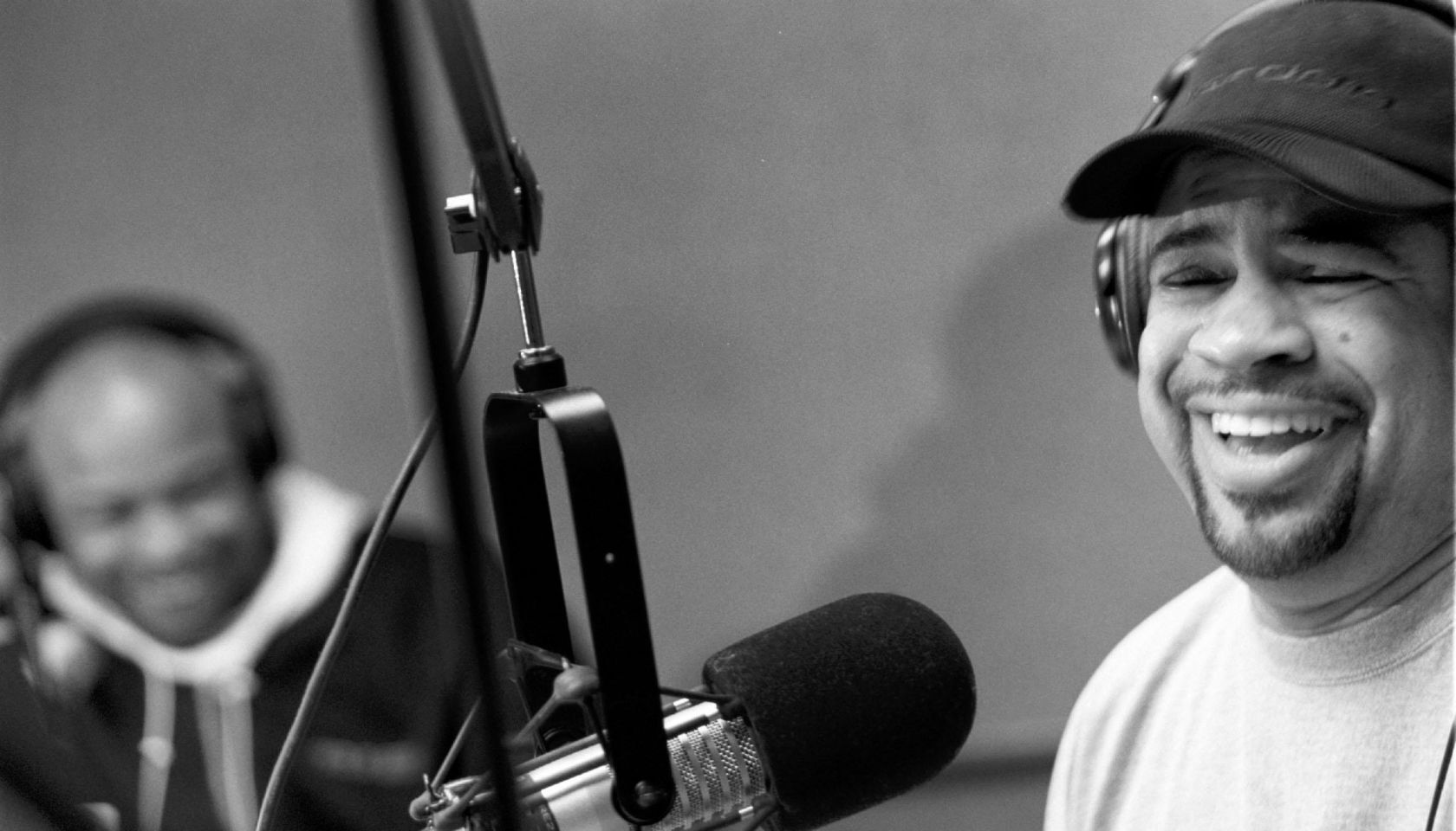 fi/radio-one 01/29/2003 Jahi Chikwendiu/TWP Russ Parr, backed by Supaken, of the Russ Parr Morning S