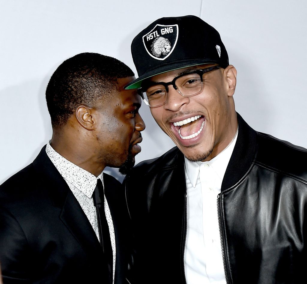 Kevin Hart and T.I. at 'Get Hard' premiere