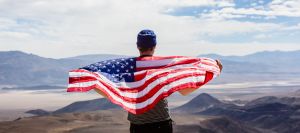 Man with American flag