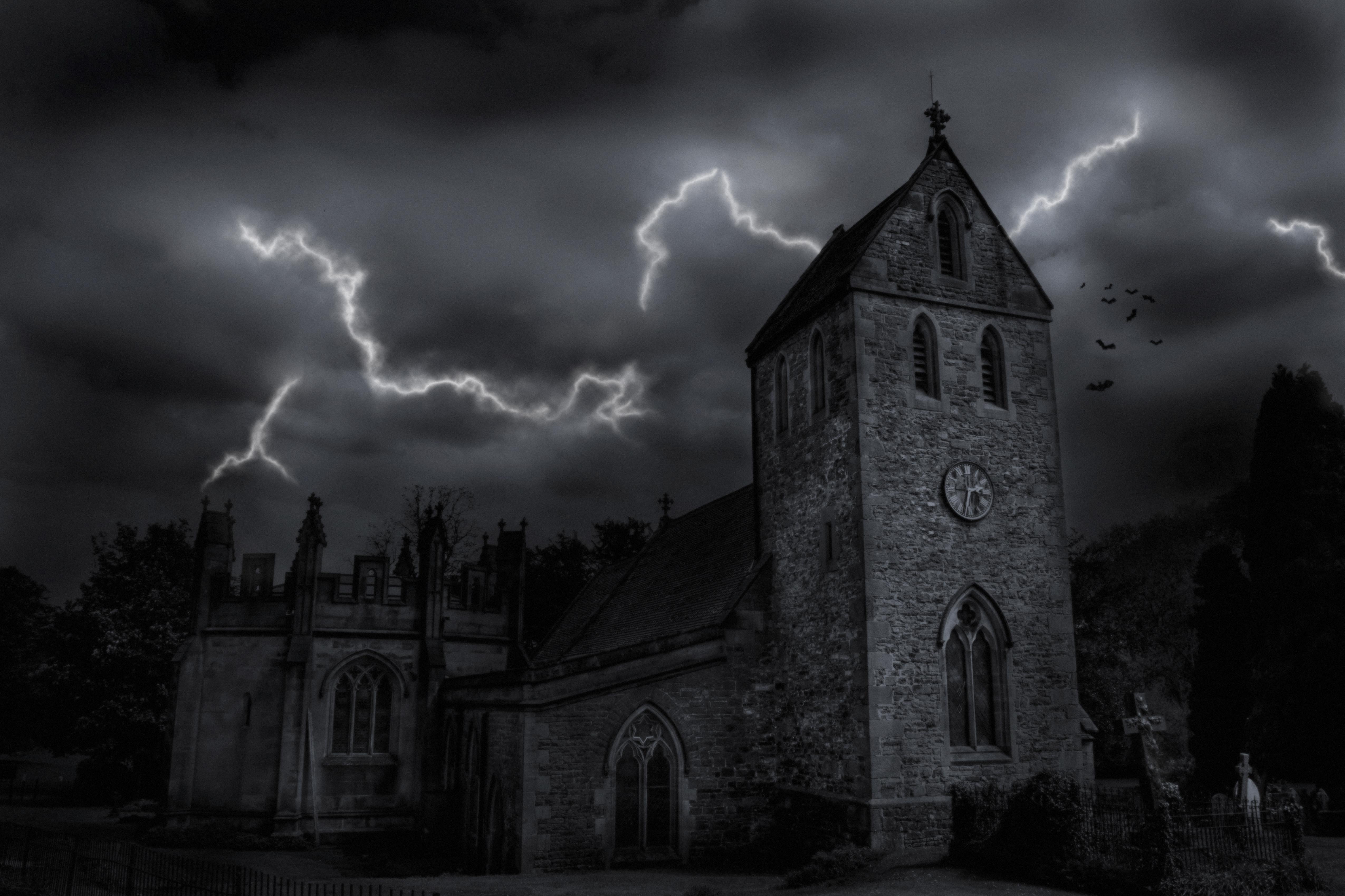 A composite of a church in England.