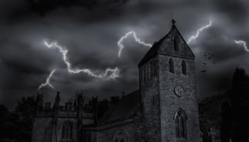 A composite of a church in England.