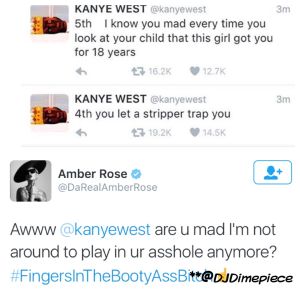 Amber Rose Responds back to Kanye's Tweets