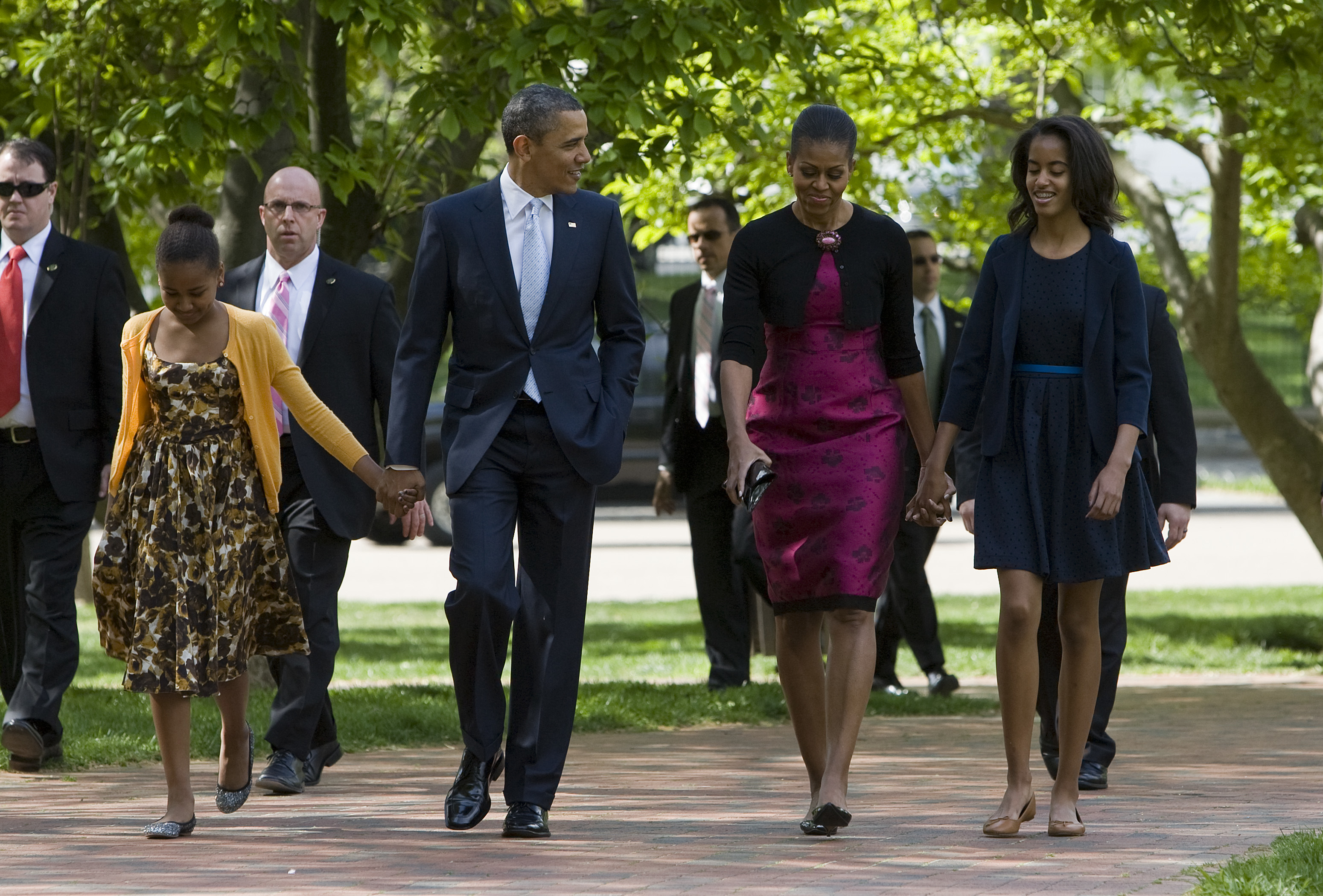 DC: PRESIDENT OBAMA AND FAMILY ATTEND EASTER SERVICE