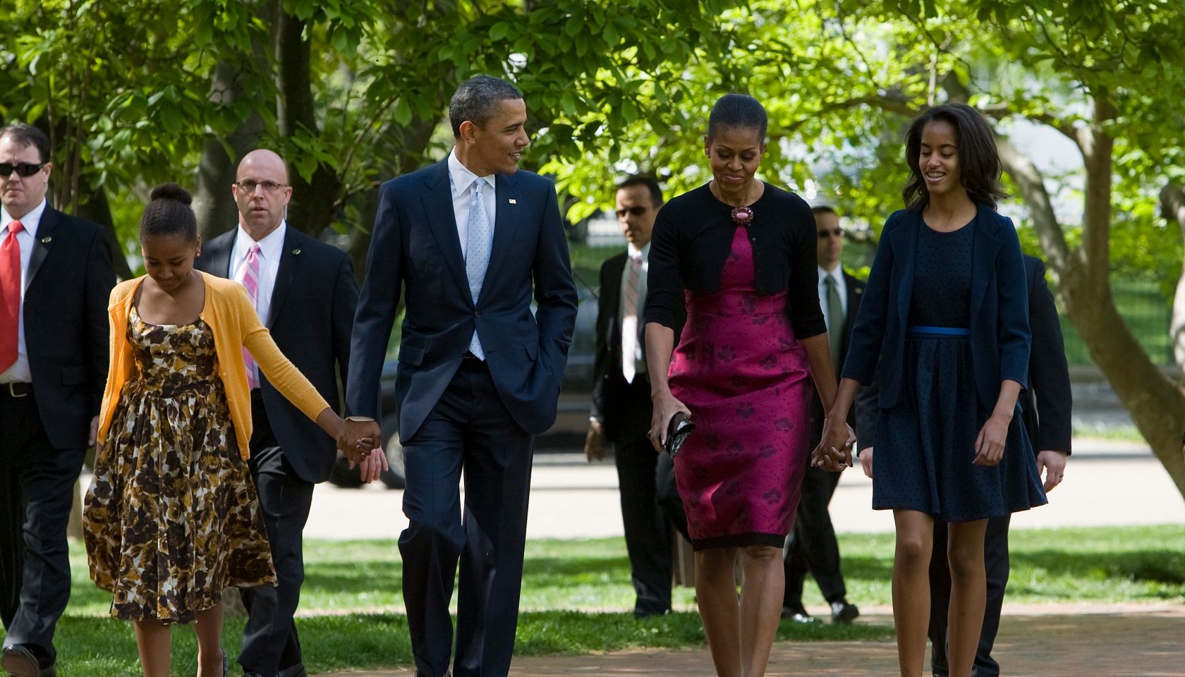 DC: PRESIDENT OBAMA AND FAMILY ATTEND EASTER SERVICE