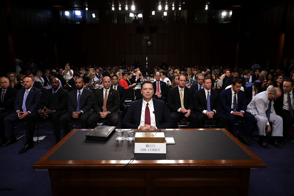 James Comey Testifies At Senate Hearing On Russian Interference In US Election