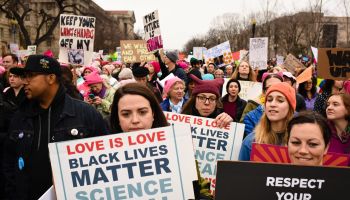 Thousands of people marched in Washington, DC on Saturday January 21, 2016 during the women march.