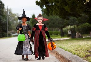 Children in halloween costumes
