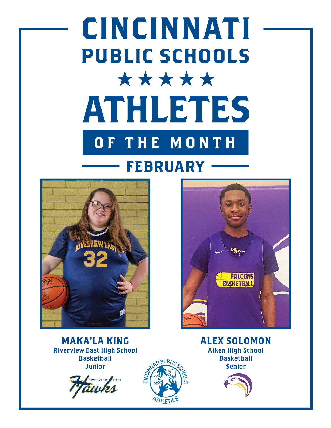 Cincinnati Public Schools Athletes of the Month for February