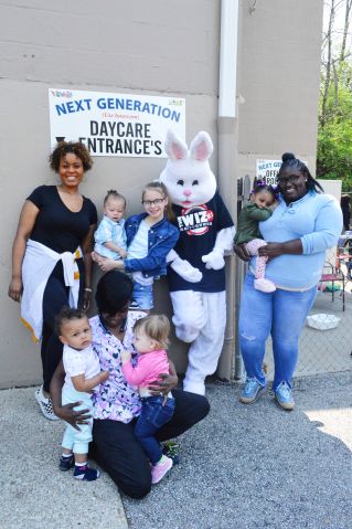 Tropikana and the Easter Bunny visit Next Generation Daycare