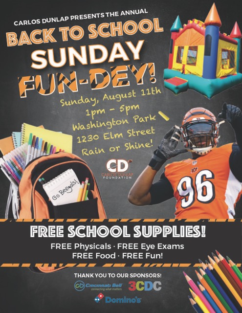 The BOOTSY COLLINS FOUNDATION BACK TO SCHOOL SUNDAY FUNDAY event graphic