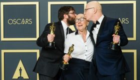 Steven Bognar, Julia Reichert & Jeff Reichert poses with the Oscar for Documentary (Feature) in the film American Factory during the the 92nd Academy Awards, 2020 on Sunday 9 February 2020