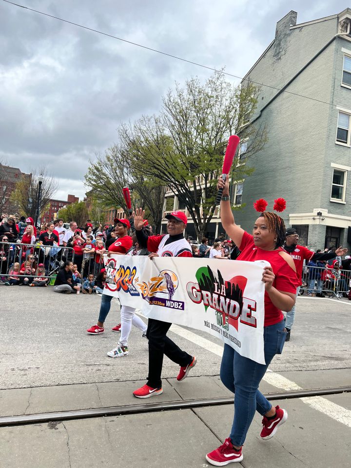 101.1 The WIZ, 100.3 R&B, 1230am The BUZZ, and LaGrande 101.5 in the 2022 Reds Opening Day Parade!