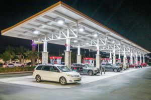 Orlando, Florida, South Apopka Vineland Road, WaWa gas station at night
