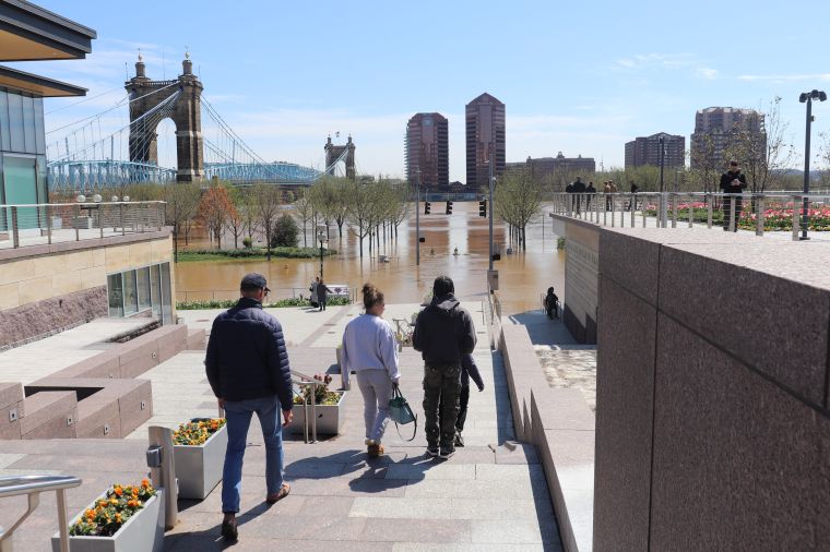 2025 Ohio River Flooding Downtown Cincinnati