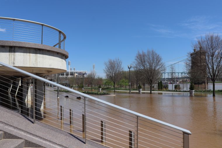 2025 Ohio River Flooding Downtown Cincinnati