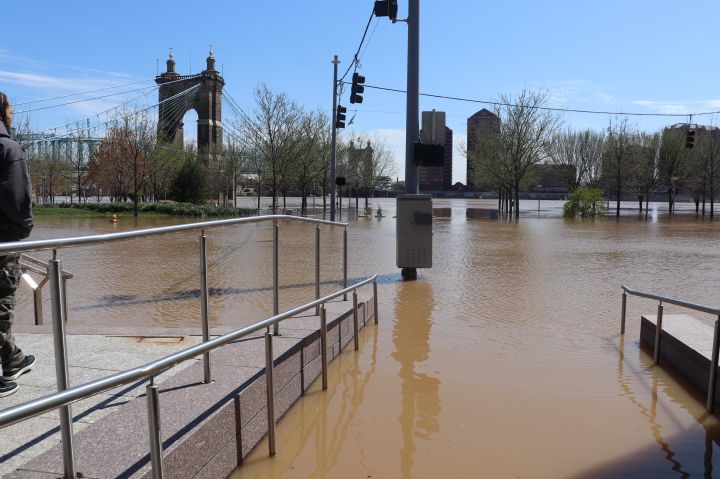 2025 Ohio River Flooding Downtown Cincinnati