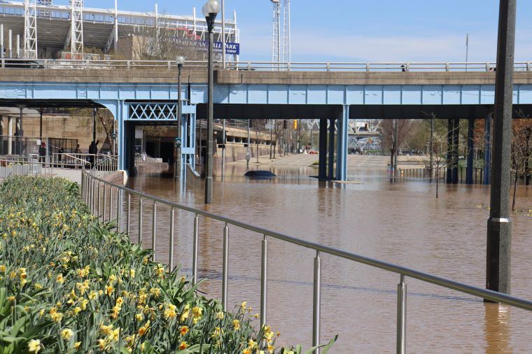 2025 Ohio River Flooding Downtown Cincinnati
