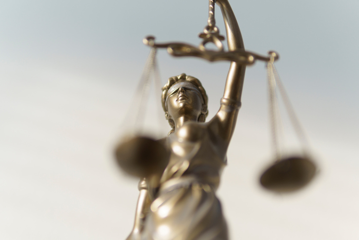 Legal rights concept Statue of Lady Justice holding scales of justice