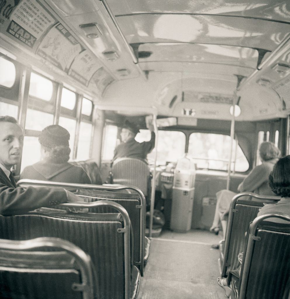 Rosa Parks Sits in Front of Bus in Alabama